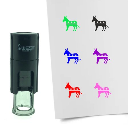 Stempel of Stempeltje van de ezel van de Democraten voor Amerikaanse verkiezingen - afdruk ca 10mm