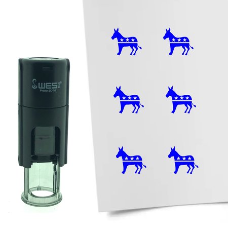 Stempel of Stempeltje van de ezel van de Democraten voor Amerikaanse verkiezingen - afdruk ca 10mm