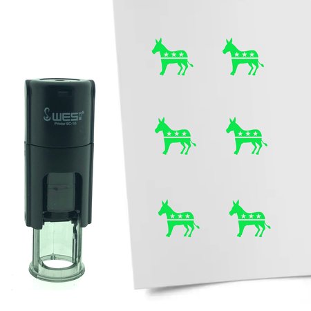 Stempel of Stempeltje van de ezel van de Democraten voor Amerikaanse verkiezingen - afdruk ca 10mm