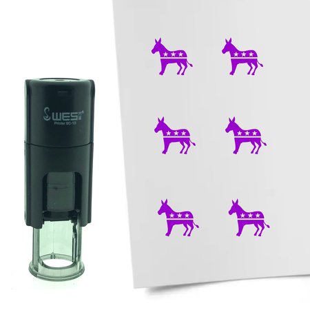Stempel of Stempeltje van de ezel van de Democraten voor Amerikaanse verkiezingen - afdruk ca 10mm