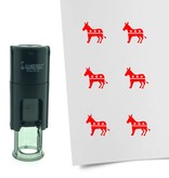Stempel of Stempeltje van de ezel van de Democraten voor Amerikaanse verkiezingen - afdruk ca 10mm
