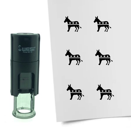 Stempel of Stempeltje van de ezel van de Democraten voor Amerikaanse verkiezingen - afdruk ca 10mm