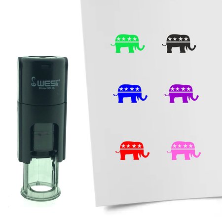 Stempel of Stempeltje van de olifant van de Republikeinen voor Amerikaanse verkiezingen - afdruk ca 10mm