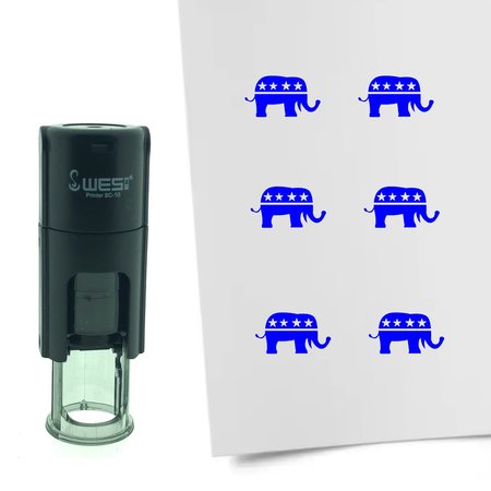 Stempel of Stempeltje van de olifant van de Republikeinen voor Amerikaanse verkiezingen - afdruk ca 10mm
