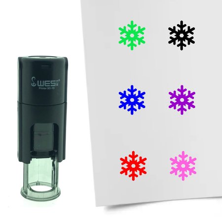 Stempel of Stempeltje van een Sneeuwvlok - afdruk ca 10mm