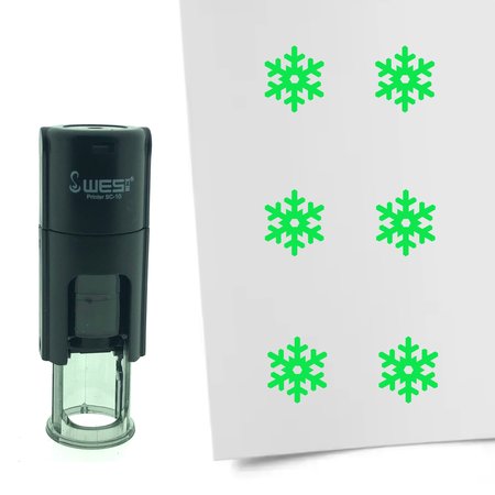 Stempel of Stempeltje van een Sneeuwvlok - afdruk ca 10mm