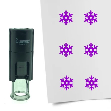 Stempel of Stempeltje van een Sneeuwvlok - afdruk ca 10mm