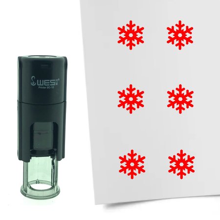 Stempel of Stempeltje van een Sneeuwvlok - afdruk ca 10mm