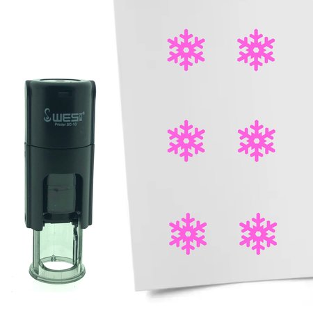 Stempel of Stempeltje van een Sneeuwvlok - afdruk ca 10mm
