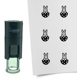 Stempel of Stempeltje van een Paashaas in ei - afdruk ca 10mm