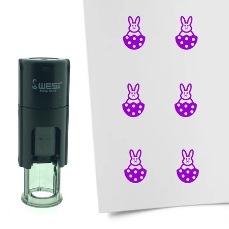 Stempel of Stempeltje van een Paashaas in ei - afdruk ca 10mm