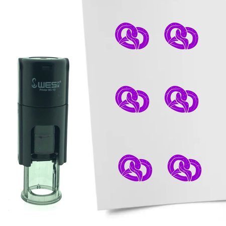 Stempel of Stempeltje van een Pretzel - afdruk ca 10mm