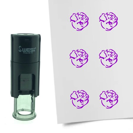 Stempel of Stempeltje van een Varken - afdruk ca 10mm