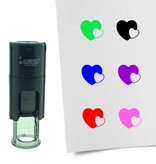 Stempel of Stempeltje van twee hartjes verstrengeld - afdruk ca 10mm