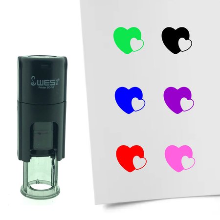 Stempel of Stempeltje van twee hartjes verstrengeld - afdruk ca 10mm
