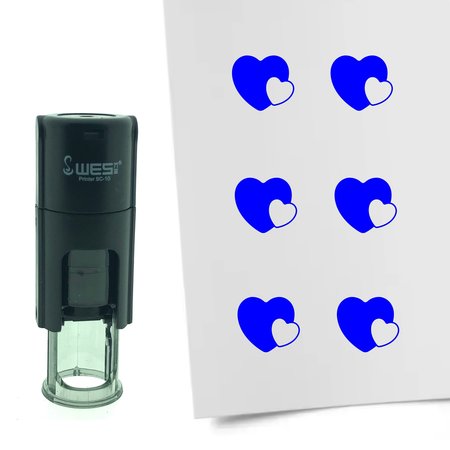 Stempel of Stempeltje van twee hartjes verstrengeld - afdruk ca 10mm