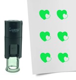 Stempel of Stempeltje van twee hartjes verstrengeld - afdruk ca 10mm