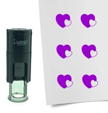 Stempel of Stempeltje van twee hartjes verstrengeld - afdruk ca 10mm
