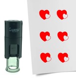 Stempel of Stempeltje van twee hartjes verstrengeld - afdruk ca 10mm