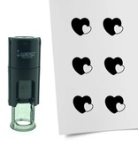 Stempel of Stempeltje van twee hartjes verstrengeld - afdruk ca 10mm
