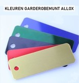 CombiCraft 100 Garderobemunten Allox,  100% ge-eloxeerd  gekleurd Aluminium in 35x35x1mm met een vaste nummering