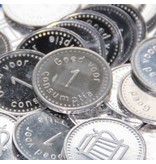 Restpartij aluminium consumptiemunten Ø 21 mm - 100 stuks