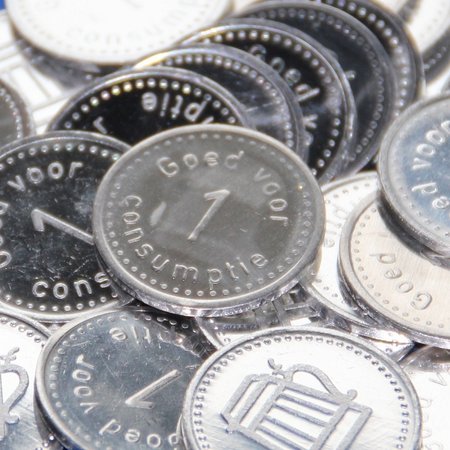 Restpartij aluminium consumptiemunten Ø 21 mm - 100 stuks