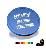 Kleinverbruik: ECO Aardappelzetmeel munten Ø29mm met jouw eigen bedrukking - per 100 stuks - Handmatig bestellen