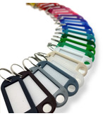 Sleutellabels met inschuifpapier in 55 x 22 mm in één kleur - per 100 stuks