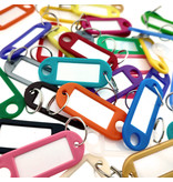 Sleutellabels met inschuifpapier in 55 x 22 mm in één kleur - per 100 stuks