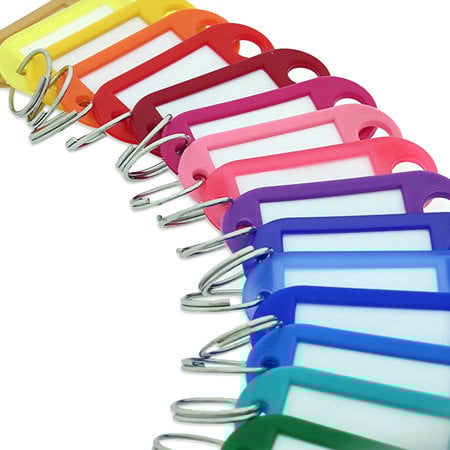 Sleutellabels kleurassorti 55 x 22 mm 50 stuks (mix van 25 kleuren)