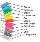 Openklapbare sleutellabel met papierstrook 60 x22 mm met wartel per 1 stuk