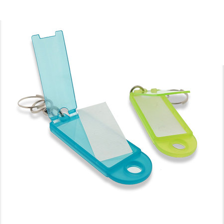 Openklapbare sleutellabel met papierstrook 60 x22 mm met wartel per 1 stuk