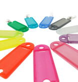 Openklapbare sleutellabel met papierstrook 60 x22 mm met wartel per 1 stuk