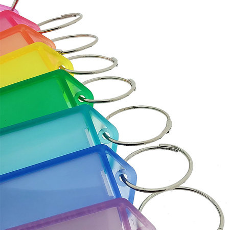 Openklapbare sleutellabels 60 x 27 mm met ring - per 100 stuks