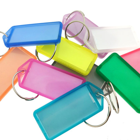 Openklapbare sleutellabels 60 x 27 mm met ring - per 100 stuks