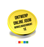 CombiCraft Plastic winkelwagenmunt of winkelwagen jeton formaat €1 met jouw eigen bedrukking - per 100 stuks