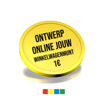 Bedrukte winkelwagen munt €1 - 100 stuks