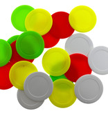 CombiCraft Blanco plastic munten, pokermunten of casinomunten in 4 kleuren Ø40mm - 100 stuks
