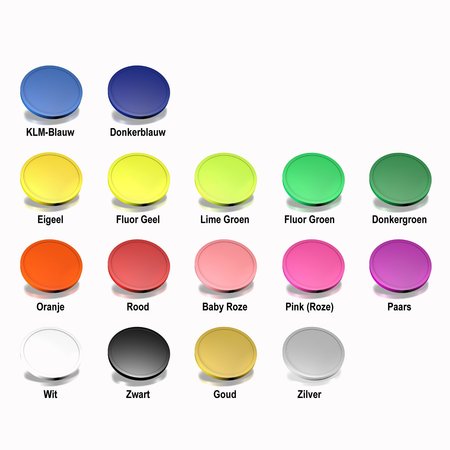 Blanco Plastic munten met rand in diverse kleuren Ø29mm - 100 stuks