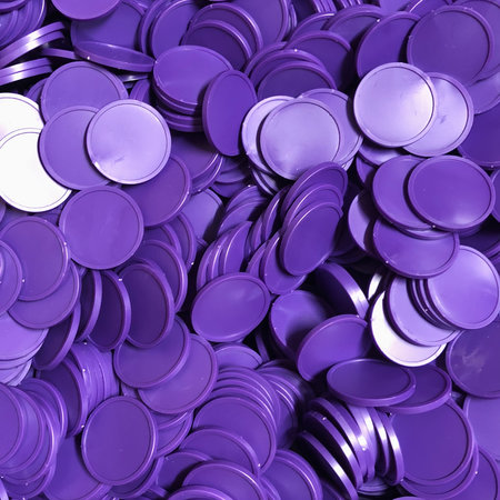 Blanco Plastic munten met rand in diverse kleuren Ø29mm - 100 stuks