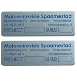 Aluminium Langwerpige Logoplaatjes  Weersbestendig in diverse maten verkrijgbaar met afgeronde hoeken. Stanskwaliteit.