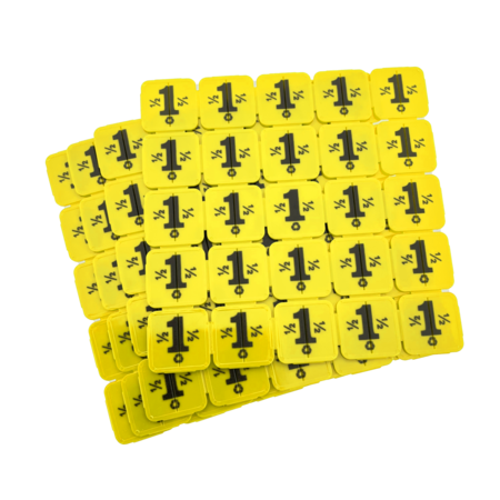 CombiCraft Breekmunten van Gerecycled Plastic  gemaakt in jouw ontwerp in één drukkleur met 25 munten op matje - vanaf 15.000 stuks - per 1000 stuks