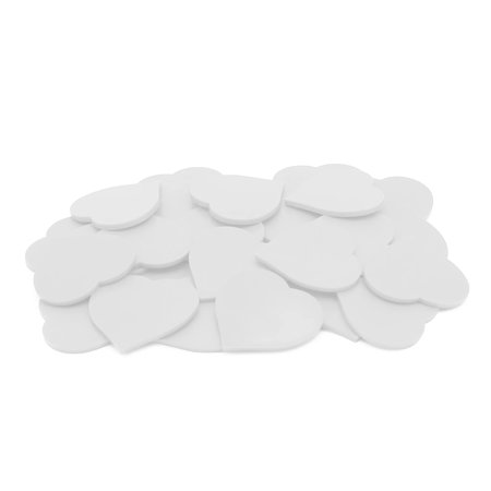 CombiCraft Kleinverpakking: Hartvormige blanco plastic munten in diverse kleuren 40x40mm - 100 stuks