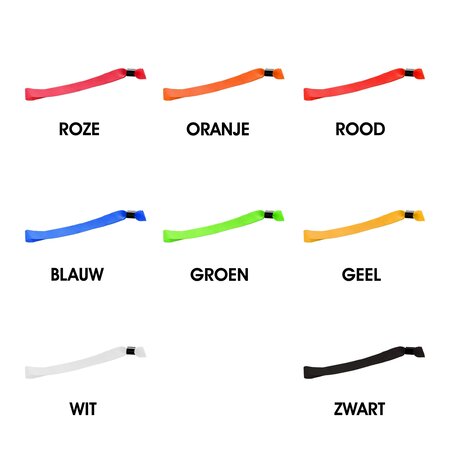 Blanco textiel polsbandjes met cap-lock sluiting - per 100 stuks