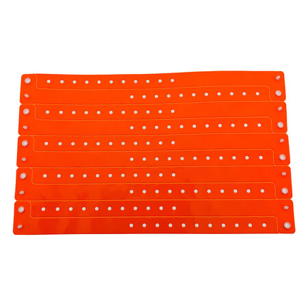 CombiCraft Smalle vinyl PE polsbandjes blanco in de kleur oranje - Polsbandjes van sterk Vinyl - 100 stuks