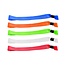 Blanco textiel polsbandjes kleurenmix met cap-lock sluiting - per 100 stuks