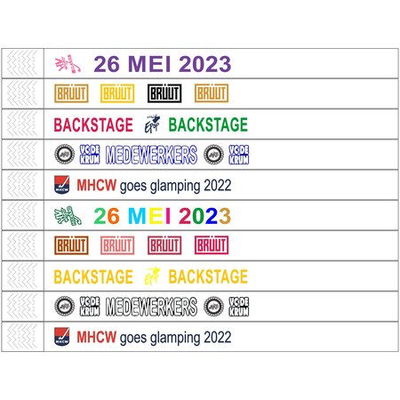 CombiCraft Budget polsbandjes Full Colour bedrukt eigen ontwerp 100 stuks - handmatig bestellen