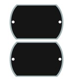 CombiCraft Aluminium Industrieplaatjes of Typeplaatjes in de vorm van een afgeplatte ovaal met twee gaatjes in 61 x 40 x 0,5mm