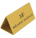 Tafelbordje Cody van goudkleurig aluminium met eigen ontwerp 100x55mm - per 1 stuk